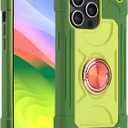 MARKILL Compatible with iPhone 15 Pro Case 6.1 Inch with Ring Stand, Military Grade Drop Protection Full Body Rugged Heavy Duty Case 3 in 1 Protective Durable Cover for iPhone 15 Pro. Avocado