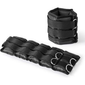 Amazon Basics Adjustable Ankle Weights for Men & Women, 5 lb Set (2.5 lb Each), for Workouts, Resistance Training, Walking, Black