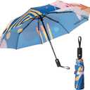 Mr. Pen- Windproof Travel Umbrella, Automatic Umbrellas for Rain, Compact (Abstract Style)