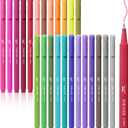 Mr. Pen- Fineliner Pens Colored, 24 Pack, Bible Journaling Pen, Ergonomic Triangular Colorful Barrels, 0.4mm Fine Liner Pens