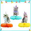 2 x Gyufise 9Pcs Cat Honeycomb Centerpieces Cat Birthday Party Supplies Kitten Party Decorations Lovely Cat Decoration Table for Cat Theme Birthday Party Baby Shower Supplies