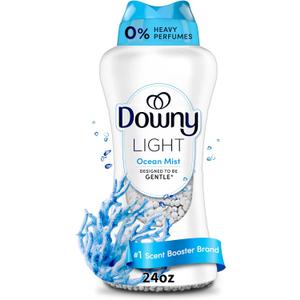 Downy Light Laundry Scent Booster Beads, Ocean Mist Scent, 24 OZ, In-Wash Fabric Beads Designed To Be Gentle With A Light Boost Of Scent, No Heavy Perfumes