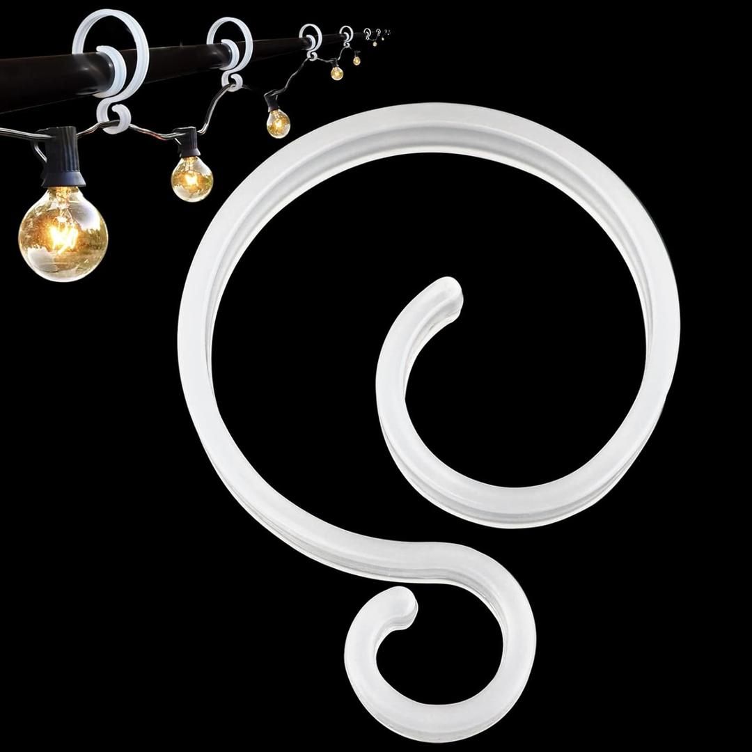 Banister Clips Christmas Light Clips for Banister Railing Fence Deck Christmas Stockings Garland Lights Decorations Clips Christmas Clips, Translucent White (50)