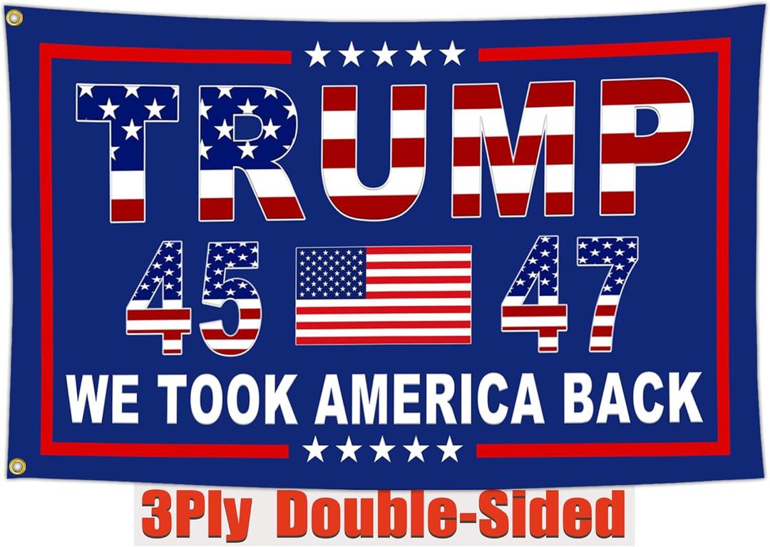 NASIAN 3 Ply Patriotic Ameican Flags 3x5 Ft Outdoor We Took America Back Flags for Outside Yard Garden House Decorations Banner