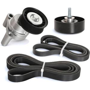 Drive Belt Tensioner Pulley Assembly Kit for Chevy Silverado 1500/Avalanche/Tahoe, for GMC Sierra 1500/Canyon, for Hummer H2/H3/H3T, for Cadillac Escalade 09-14 6.2/6.0/5.3/4.8L V8 09-16, 38009