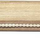 Dwellington Oval Wooden Decorative Tray, Farmhouse Style, Beaded Serving Tray for Living Room, Coffee Table (White Wash)