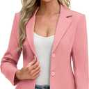 ELLEVEN Womens Work Knit Blazer, Stretch Slim Fit Half-Lined Lightweight Suit Notched Lapel Jacket, M