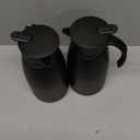 Norme 2 Pcs Thermal Coffee Carafe Insulated Stainless Steel Coffee Carafe for Hot Liquid Vacuum Thermal Pot Creamer Pitcher Dispenser with Brushes Keeping Hot Water Milk(Black,34 oz)