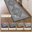Color&Geometry Anti Fatigue Kitchen Mats for Floor 24x59, Vintage Decor, Easy Clean, Waterproof & Oil Proof, 0.4" Thick Cushioned, Non-Slip Kitchen Runner Rug for Sink, Laundry, Office, Grey