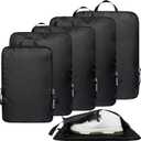 BAGAIL 6 Set Ultralight Compression Packing Cubes Packing Organizer for Travel Accessories Luggage Suitcase Backpack (Black)