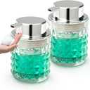 Soap Dispenser with Foam Pump Hand Lotion Dispenser Glass Antislip Shampoo Bathroom Kitchen 9oz, 2 Pack