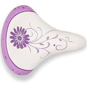 AVASTA Kids Bike Seat Bicycle Saddle for Girls & Boys Waterproof Wide Soft Bike Cushion Dual Shock Absorbing Kids Bike Accessories Fit for 12 14 16 18 20 inch Mountain Road Bicycle，Purple