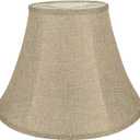 Aspen Creative 38001 Transitional Bell Shaped Collapsible Spider Construction Lamp Shade in Natural, 9" Top x 18" Bottom x 13" Slant Height