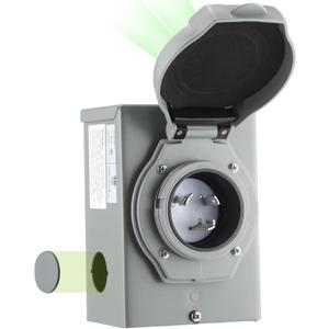 Kanayu Pre-drilled 30 Amp Generator Inlet Box, Nema L5-30p 3-Prong Locking Generator Plug, Outdoor Weatherproof Heavy Duty Power Box with LED Indicator, 125/250 Volts, 7500 Watts, Etl Listed