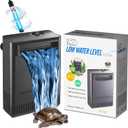 Turtle Tank Filter w/ U-V Light for Large 40-150 Gal Tank 4-Stage Flow Adjustable Low Water Level Internal Deodorization Green Clean Machine Killing Cloudy Saltwater Freshwater Aquarium Crystal Clear