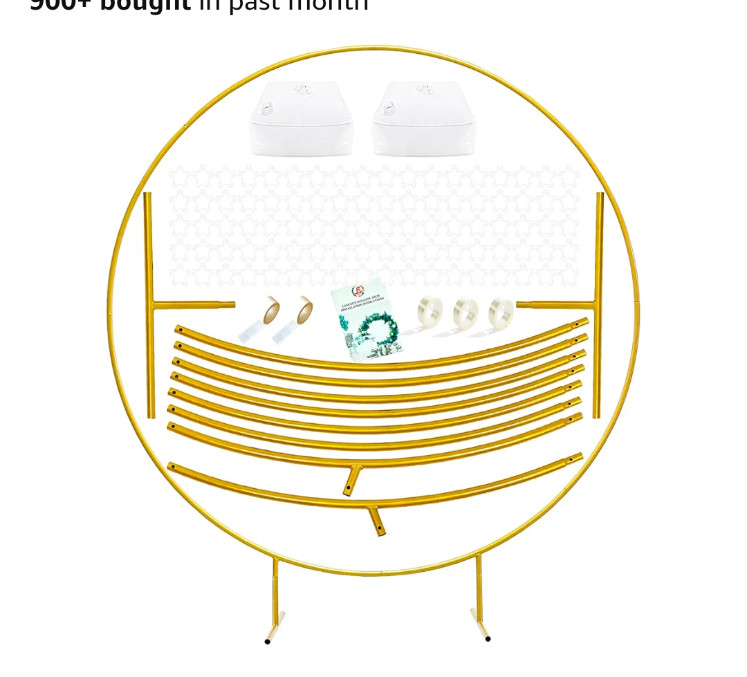 LANGXUN 7.2ft Gold Metal Round Balloon Arch kit, Backdrop Circle Stand Arch Frame for Wedding Birthday Party Decoration, Graduation Decorations and Baby Shower Photo Background