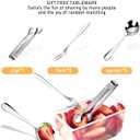 Condiment Tray with Stainless Steel 5 Spoons, 5 Forks and 1 Clip, Chilled Condiment Server, Condiment Server, Bar Garnish Holder on Ice, Bar Accessories Fruit and Salad with Removable Trays and Lid