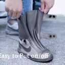 Silicone Shoes Cover for Rain, Waterproof Slip Resistance Shoes Covers for Boots, Foldable Outdoor Indoor Shoes Covers (Black, Large)