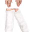 SATINIOR 2 Pairs Faux Fur Cuffs Furry Long Leg Warmer Wrist Boot Cuff (White)