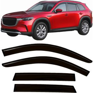 2024-2026 Tape-On Rain Guards for Mazda CX-90 & CX-70 Side Window Visor Deflectors Turbo S Select Preferred Plus Premium Tinted Vent Shades CX90 CX70 2025