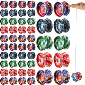 Lenwen 50 Pcs Alloy Responsive Colorful Yoyo Bulk Metal Beginner String Trick Adults Players Auto Return Technology Ball for Beginner Adult Training Party Gift Favor Lenwen 50 Pcs Alloy Responsive Colorful Yoyo Bulk Metal Beginner String Trick Adults Players Auto Return Technology Ball for Beginner Adult Training Party Gift Favor