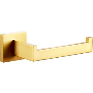 KOKOSIRI Gold Toilet Paper Holder Toilet Roll Holder for Bathroom Kitchen Washroom T-304 Stainless Steel Wall Mounted, Gold Finish, B2003BG (Without Shelf(1 Pack))