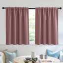 RYB HOME Short Blackout Curtains for Small Window, Sunmmer Heat Light Blocking Privacy Protection Curtains for Sunroom Laundry Room Stair Window, Width 52 by Length 36, Dusty Rose, Set of 2