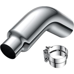4 to 6 Inch Exhaust Elbow with Clamp, 4" Inlet 6" Outlet Chrome Diesel Exhaust Tip for Pickup Trucks and Cars