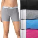 Hanes Originals Women’s Mid-Thigh Boxer Brief Pack, Stretch Cotton Underwear, 4-Pack, 2XL