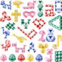 Ganowo 30 Pack Party favor, Medium Fidget Snake Cube Twist Puzzle Toys for Kids Teens Stocking Stuffers Bulk Birthday Party Supplies Goodie Bags Fillers, Random Colors