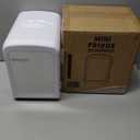 Antarctic Star Mini Compact Refrigerator with Gaming Light, 4L Capacity/6 Cans Portable Mini Fridge, for Bedroom,Car,Office and Dorm, Small Cooler for Cosmetics, Beverage and Food, White