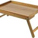 VaeFae Acacia Bed Table Tray, Wooden Breakfast Tray with Folding Legs, Bed Tray for Eating and Laptop, Eating Trays for Bedroom