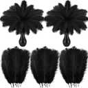 Crowye 60 Pcs Ostrich Feathers Bulk for Centerpieces Craft Ostrich Feathers for Vase Wedding Masquerade Party Home Costume Decorations (10-12 Inch,Black)