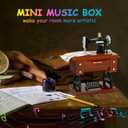Sewing Machine Mini Music Box, Vintage Sewing Music Box Clockwork Home Crafts Table Desk Decoration Birthday Gift