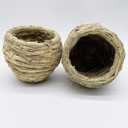 2Pcs Grass Bird Hut Bird Nest for Cage Straw Bird Nest Bird Houses for Outside Parakeet Parrot Cockatiel Finch (M)