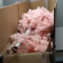 6 FT Snow Flocked Artificial Christmas Tree, Full Xmas Tree with 1000 Automatically Expanding Branch Tips, Foldable Metal Stand and Hinged Branches, Holiday Decoration for Home, Party, Pink
