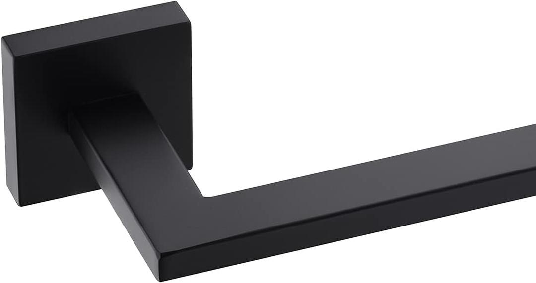 Miyili Bath Towel Bar 24-Inch Stainless Steel Towel Holder Modern Bathroom Accessories Wall Mounted, Matte Black, A06B60A