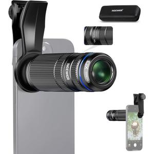 NEEWER 7X Telephoto Lens with Phone Camera Lens Clip, Detachable 10X Macro for 17mm Threaded Backplate/Phone Cage/Case Compatible with iPhone Samsung, LS-36 Ultra