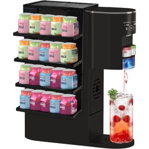 Flavor Storage Holder Compatible With Ninja Thirsti,for Ninja Thirsti Flavored Pods Water Drops Storage Holder Organizer Side-mounted 4-tier Shelf for Counter Small Space,Holds 20 Flavore Water Drops