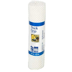 Magic Cover Thick Grip Non-Adhesive Liner for Shelves, Drawers and Counter Tops, 12 inches by 4 feet, White Pack of 6