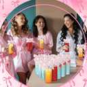 Pink 24 Pcs Bow Gift Cups Bulk for Women Girls Birthday Party Favors Supplies 14 oz Reusable Plastic Tumbler Cup with Lids Straws Pastel Coquette Bow Gifts Cups for Party Decorations