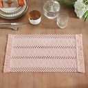 Macrame Style Boho Placemats Set of 4, Light Pink 12x20 Inch | Decorative Farmhouse Table Mats, Natural Cotton Woven Place Mats, Bohemian Home Decor for Kitchen Dining Table