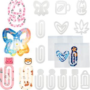 12pcs Jumbo Paper Clips Large Acrylic Sublimation Blanks Paper Clip Assorted Sizes Giant Blank Sublimation Paperclips Bulk Home Office Supplies Back to School Gifts Heat Transfer DIY Bookmarks Crafts