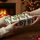 2 x 67 Christmas Wrapping Paper, Funny 6 7 Meme Gift Wrap for Xmas and Holiday Presents, Santa Meme Wrapping Paper for Kids Teens Family (Pink)