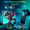 SANSUI Curved Monitor 27 inch 120Hz USB Type-C Computer Monitor with Speakers Built inFHD 1080pHDR110% sRGB1500RVESA Compatible,for Tablet,Desktop,Laptop and PC Work Gaming