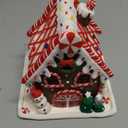 Gingerbread Christmas Decorations, 5 Inch Gingerbread House,Battery Powered Christmas Cottage LED Gingerbread House Decorations, Desktop Decor, Home Ornaments Christmas Decor Indoor