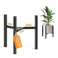 AZADESJET 3 Pack Plant Stand Indoor Adjustable, Metal Modern Indoor Plant Stand, Heavy Duty Single Plant Stands Outdoor Corner, Stable Plant Holder Indoor Stand, Fits 8 to 12 Inches Pots, Black