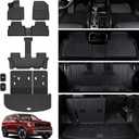 Floor Mats for 2020-2025 Kia Telluride 7/8 Passengers, Cargo Mat with Backrest Mat All Weather TPE Waterproof Cargo Liners for 2024 2025 Kia Telluride EX SX Accessories (Floor Mats and Cargo Trunk Liner Set)