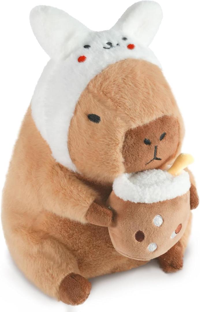 Rabbit Capybara, Cute Capybara Plush Pillow Kawaii Rabbit Stuffed Aniamls Capybara Plushies Toys Gifts for Kids 11 inch