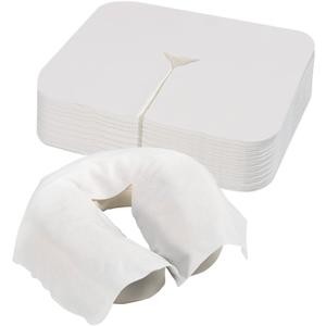 500 Count Face Cradle Covers for Massage Table, Medical-Grade Nonwoven Disposable Headrest Covers for Massage Chair, 12 * 16 inches White SPA Face Rest Cover